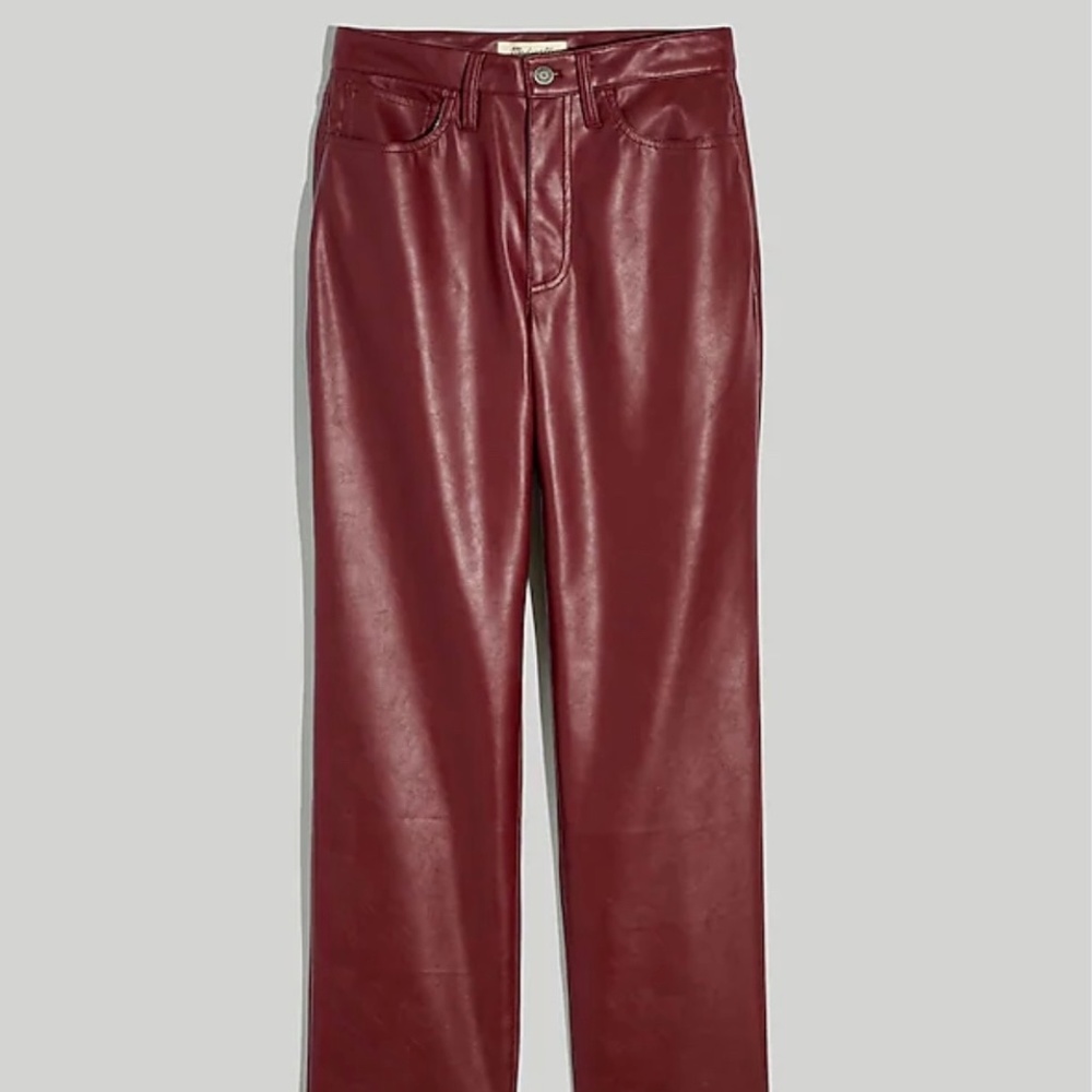 The perfect vintage straight jean : faux leather